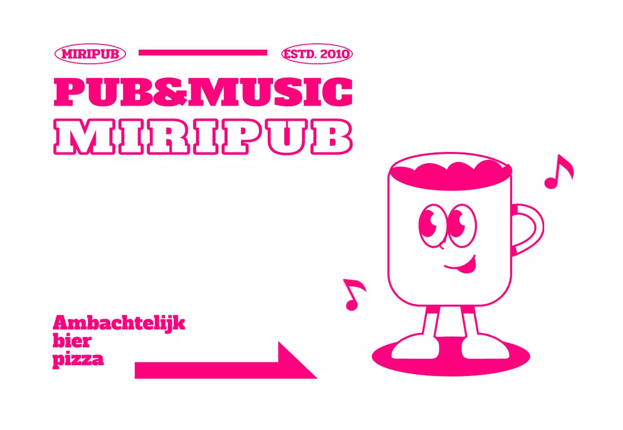 Retro bewegwijzering met karakters van bierpullen