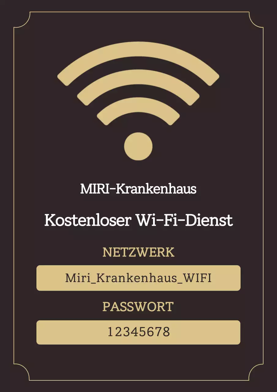 Braun, modern und mit kostenloser Wifi-Ankündigung