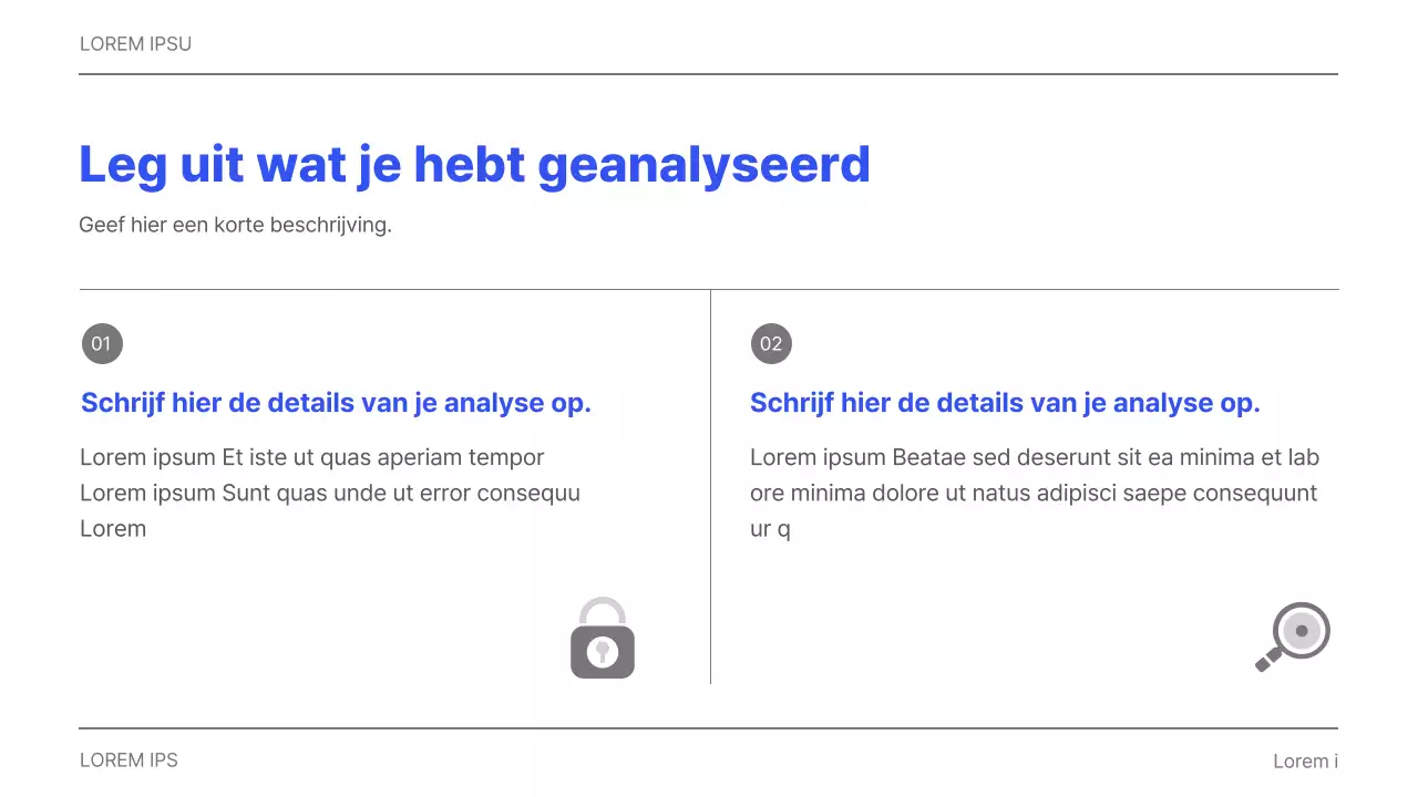 Eenvoudig printbaar bedrijfsrapport in grijs en blauw