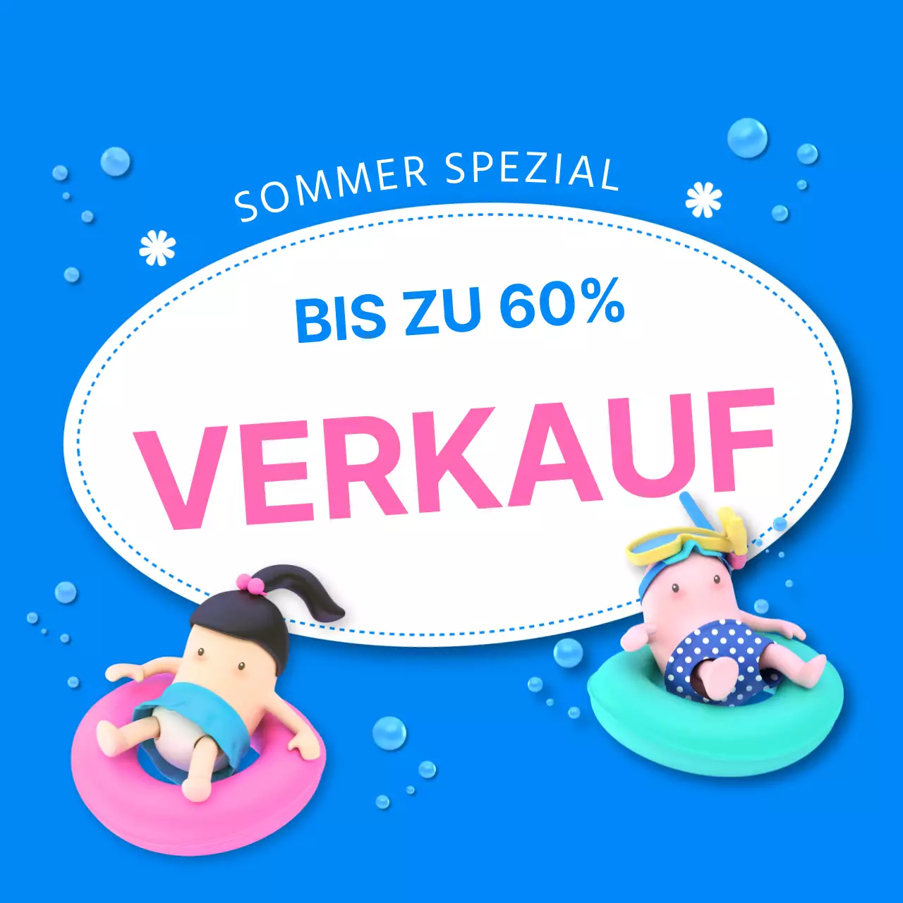 Eine Sammlung von Miniaturansichten von Sommerveranstaltungen mit blauen und rosa Akzenten