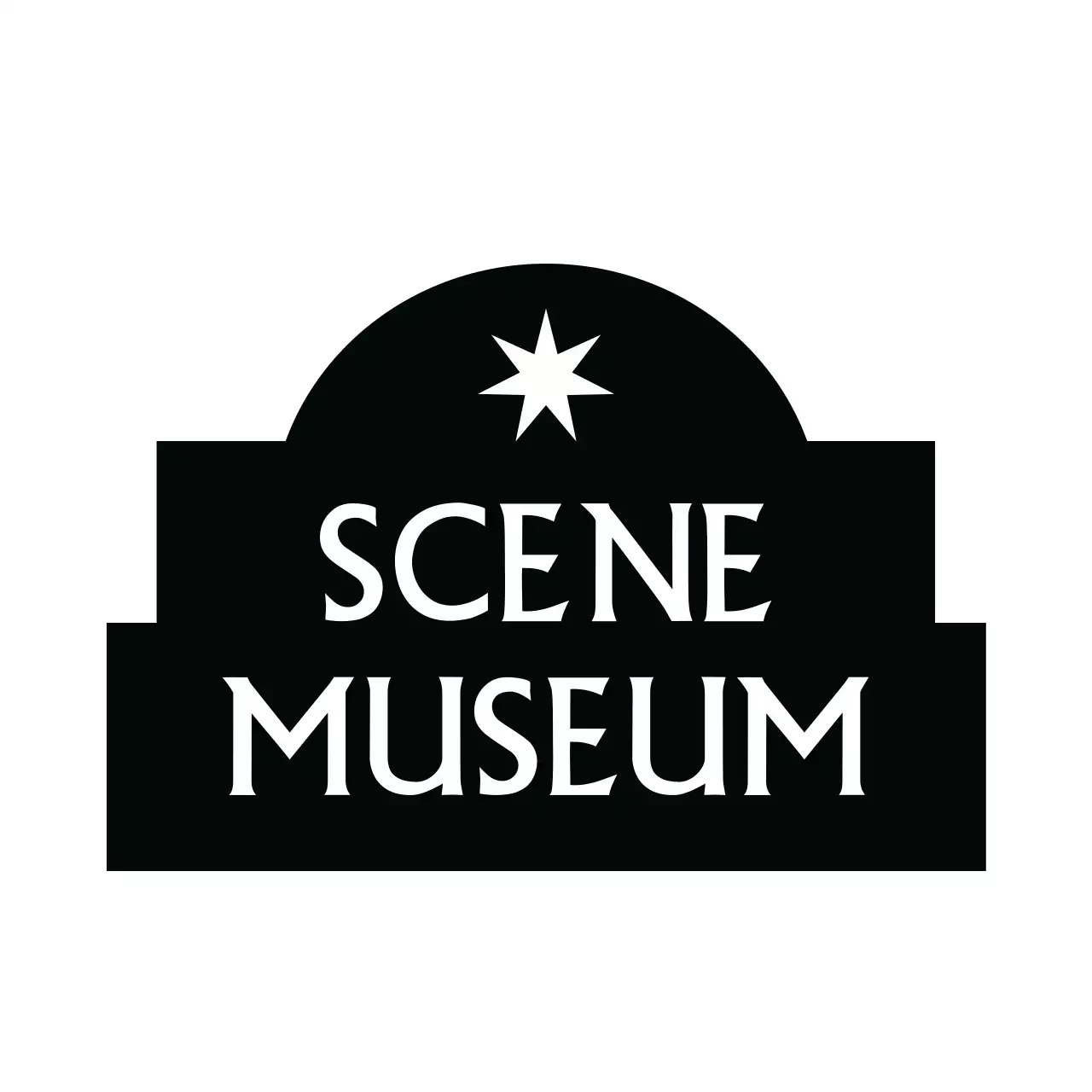 建物の形をかたどったユニークな雰囲気のグラフィックデザイン