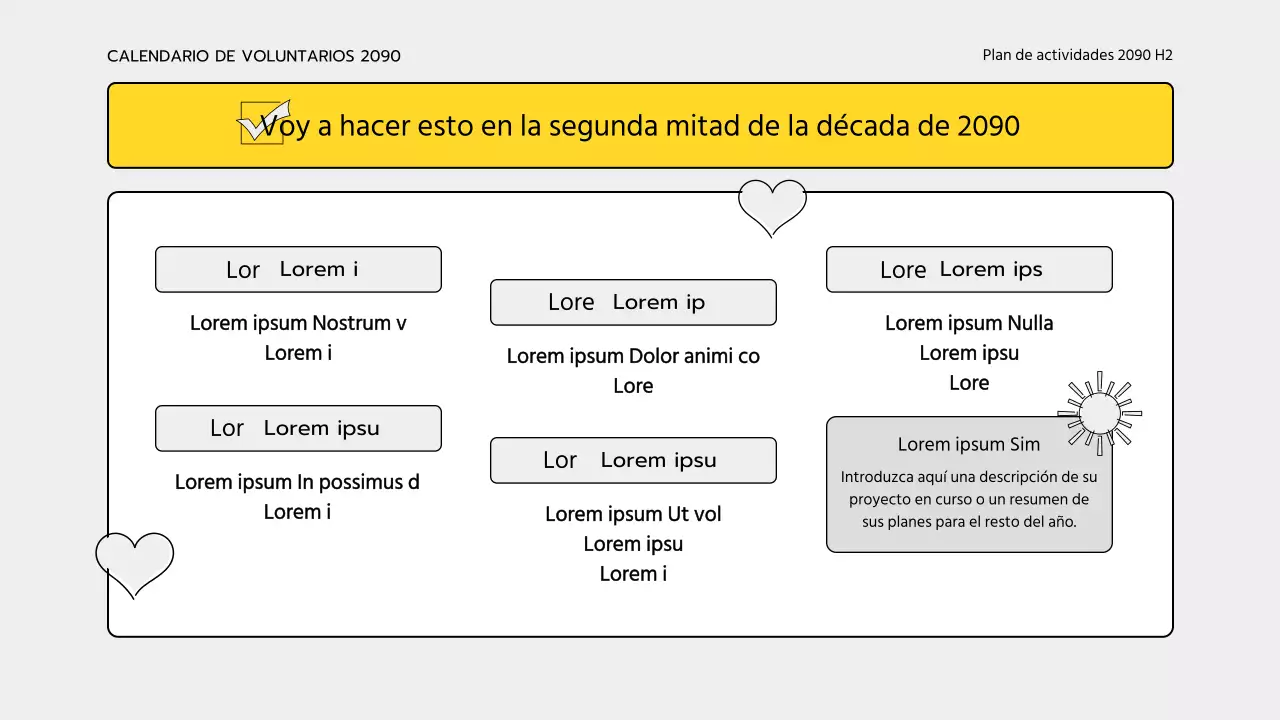 Material de formación sencillo de color amarillo y gris