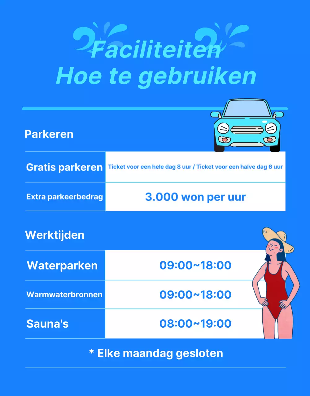 Promoot een trendy blauw waterpark in een hotel