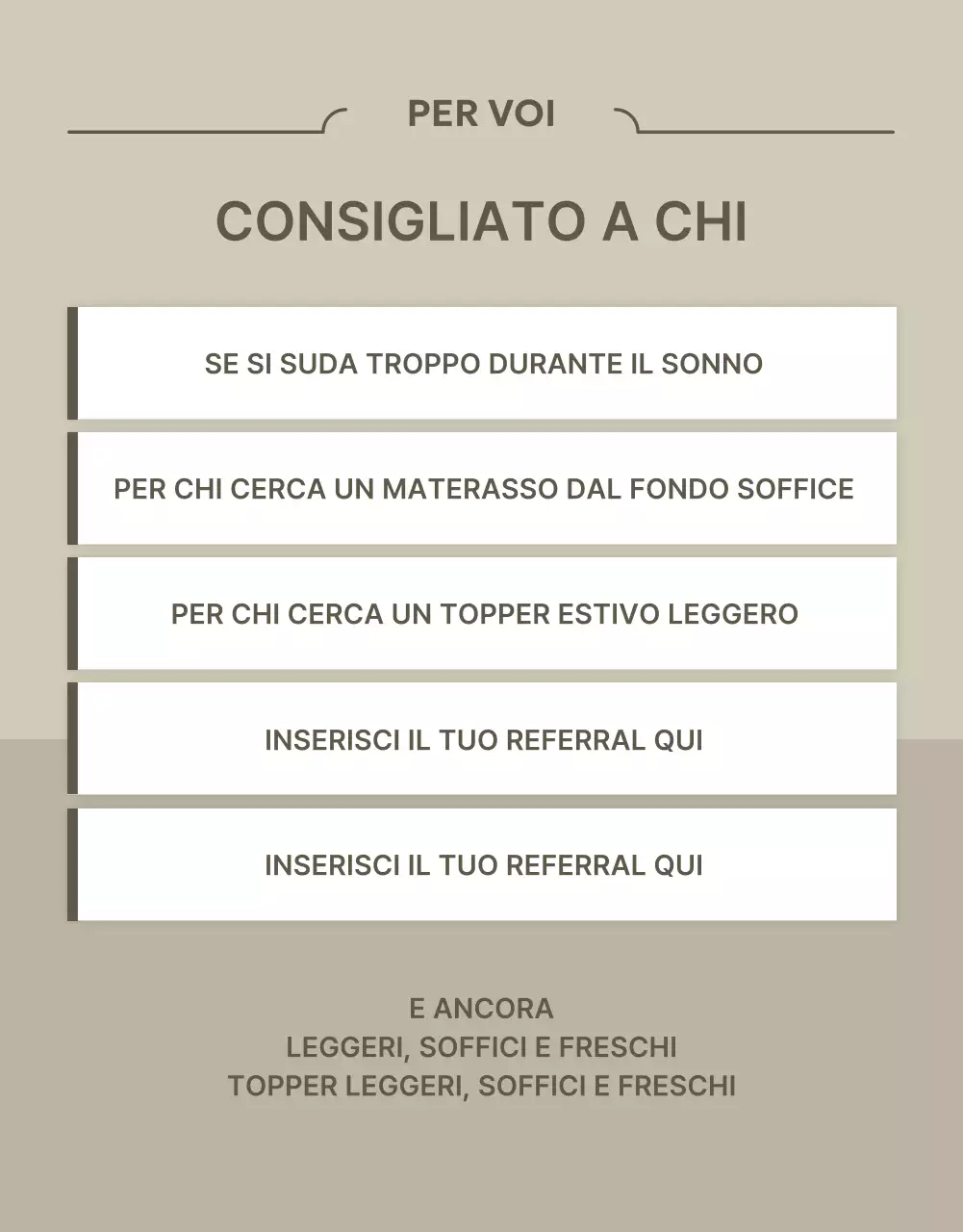 Un'introduzione ai moderni topper refrigeranti in beige e avorio