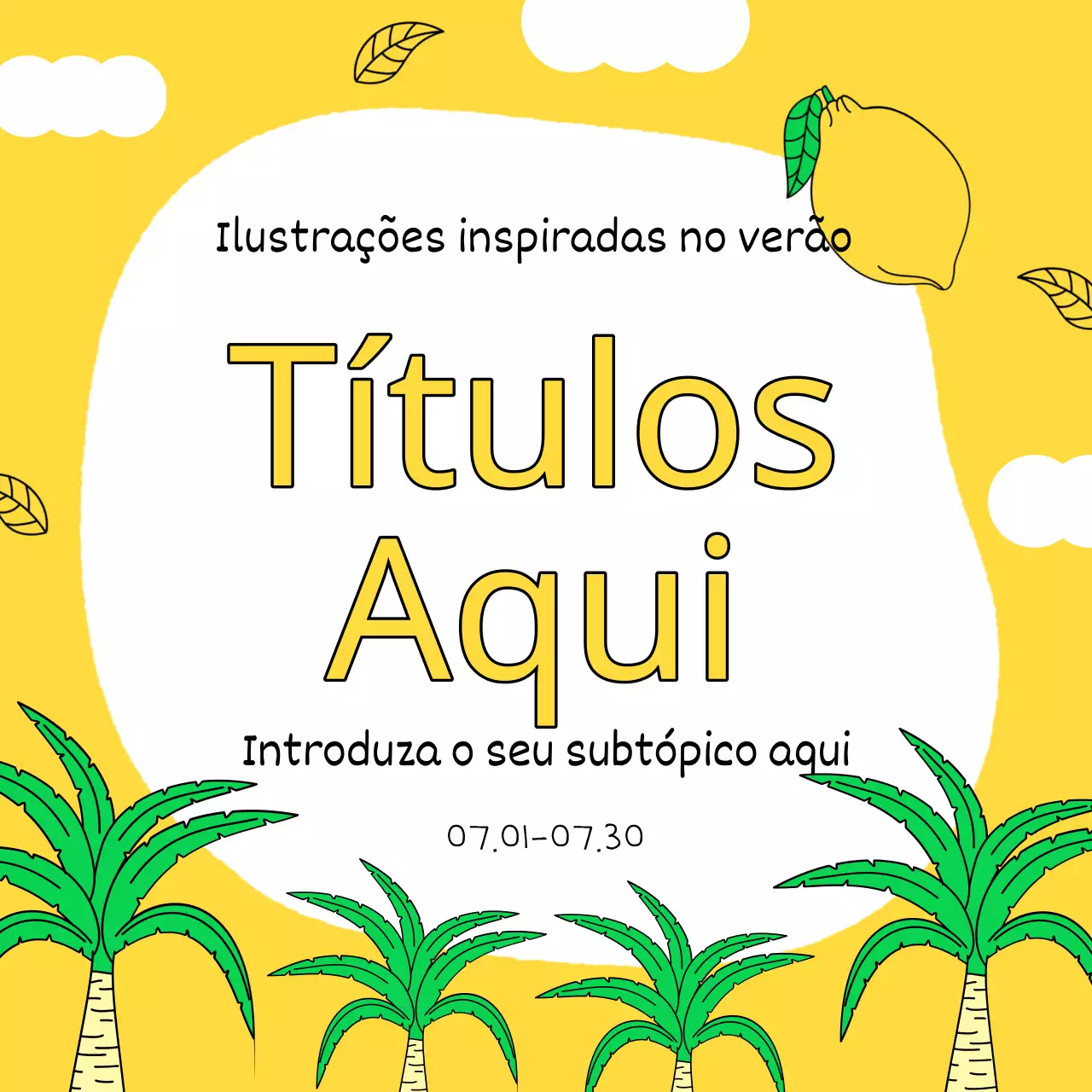 Promover um evento amarelo e verde de boas-vindas ao verão