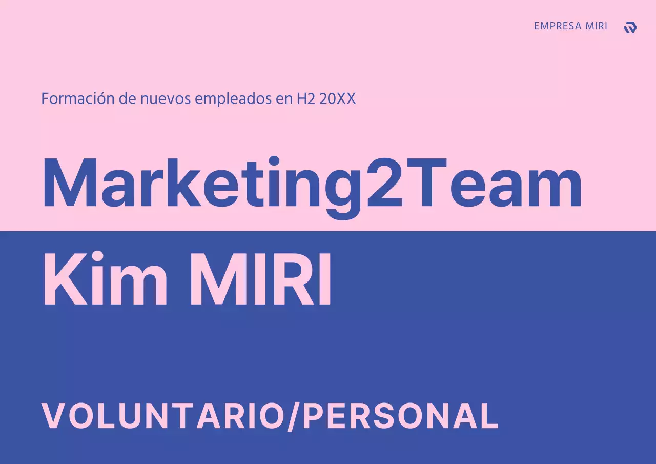 Moderna etiqueta identificativa para la formación de nuevos empleados en rosa y azul