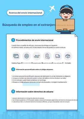 Moderno azul claro y azul marino ventas directas al extranjero aviso de despacho de aduana