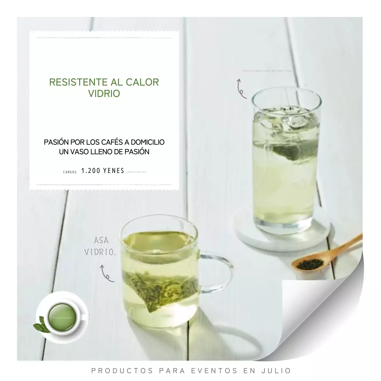 Promover la cristalería sencilla en amarillo-verde y blanco