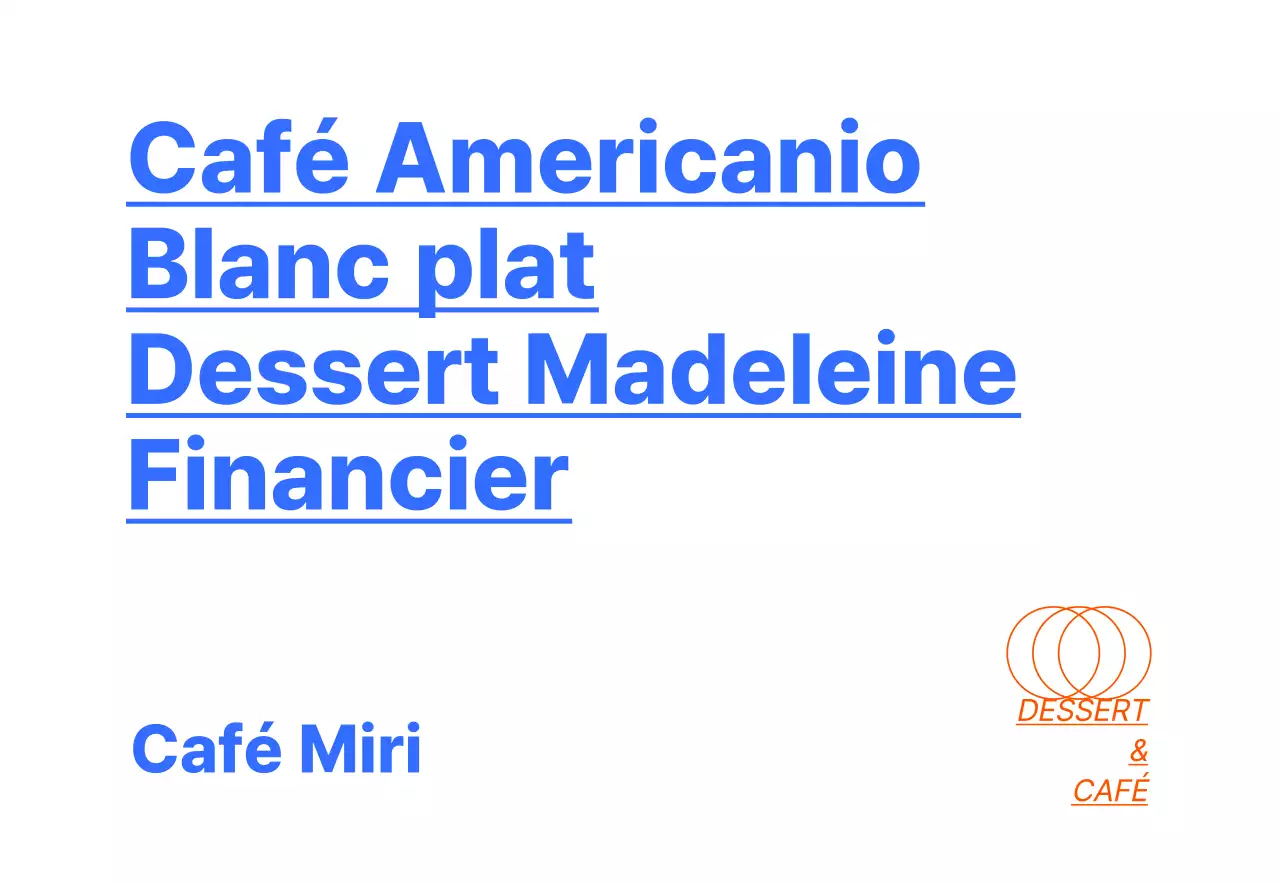 Un café dessert moderne avec une touche de bleu