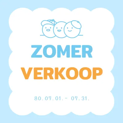 Eenvoudige lichtblauwe en witte verkoopreclame