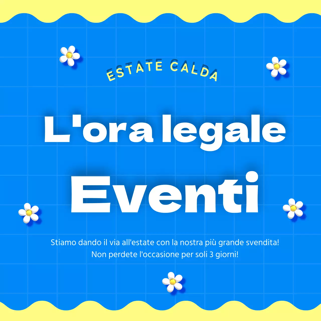 Una collezione di miniature di eventi estivi con accenti blu e rosa