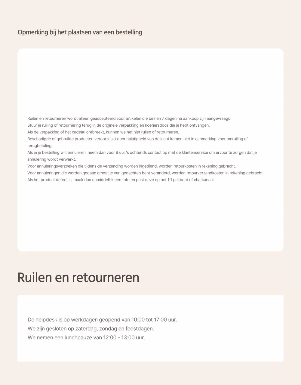 Promoot oranje en ivoorkleurige basismaaltijdpakketten en waar je op moet letten