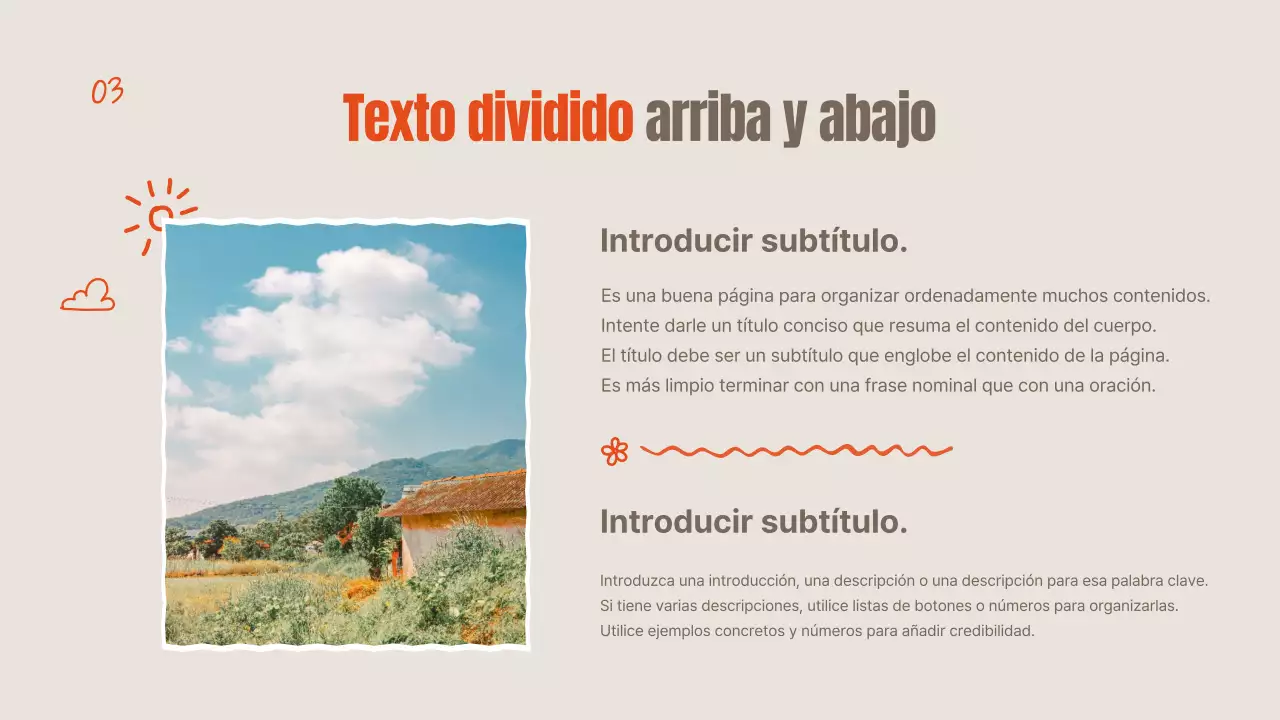 Explicación de las flores de verano de color naranja y marfil