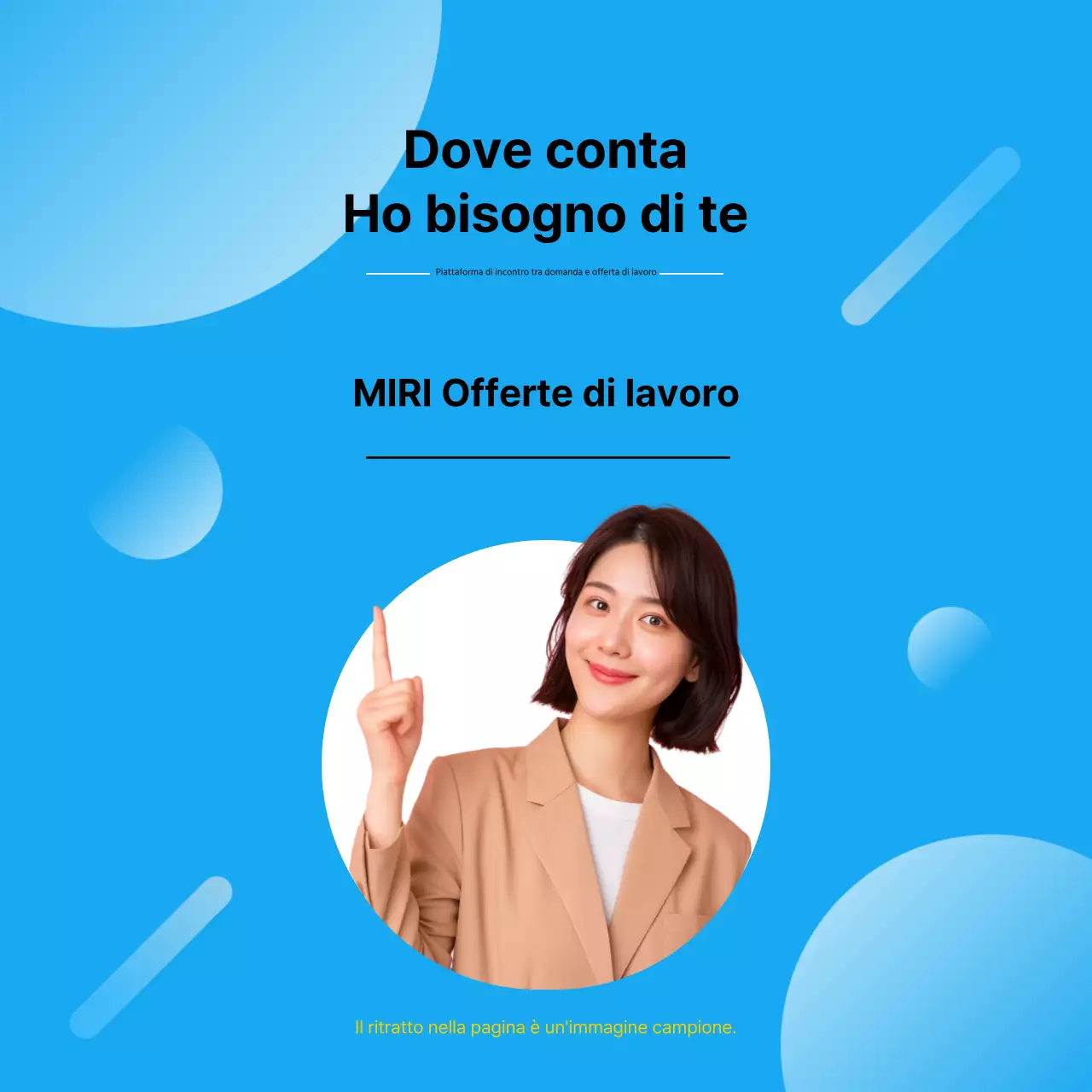 Promuovere una moderna piattaforma di incontro tra domanda e offerta di lavoro in blu e bianco