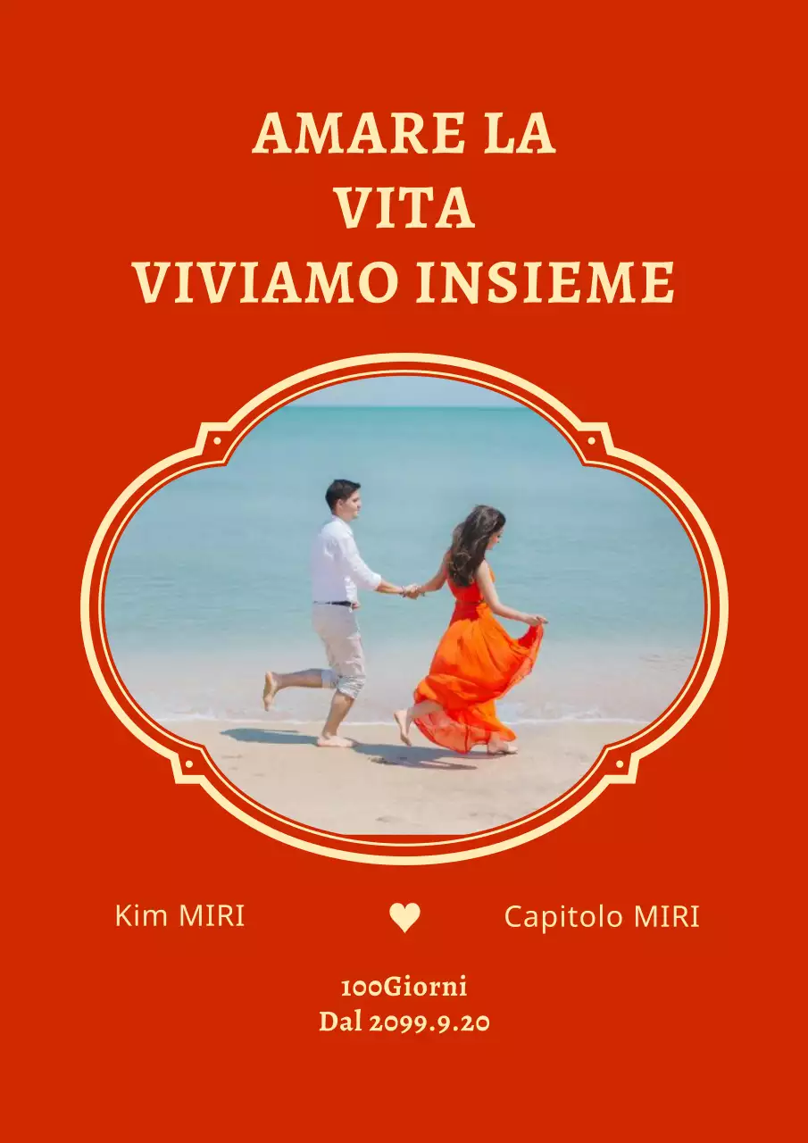 Copertina per fotolibro di coppia moderna in rosso