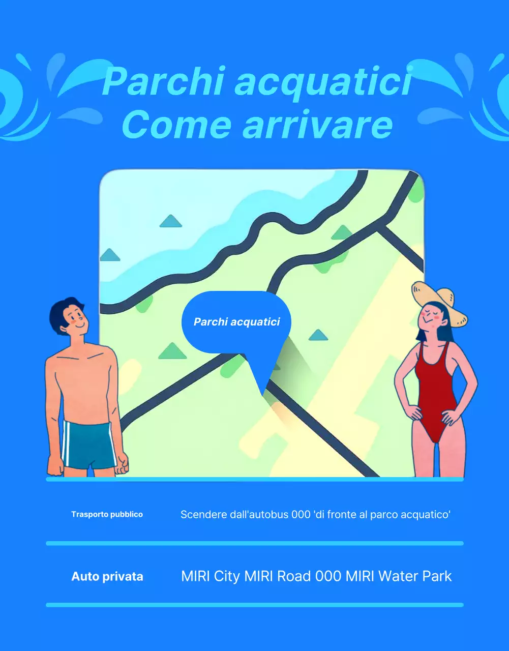 Promuovere il parco acquatico di un hotel di tendenza in blu