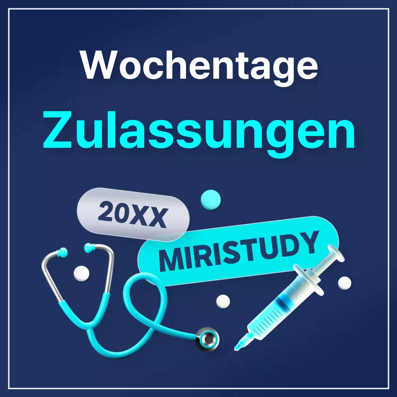 Werbung für die Aufnahme von Medizinstudenten mit den Trendfarben Marineblau und Hellblau