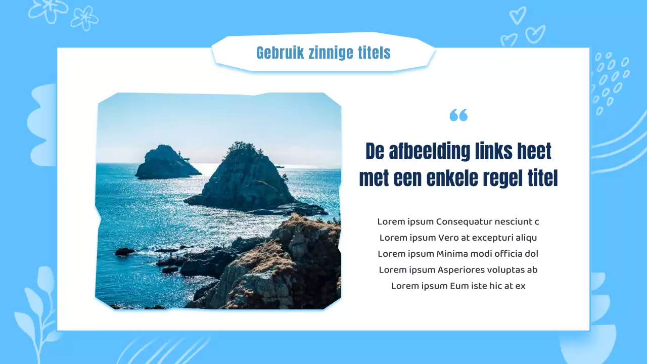 Een kitscherige, lichtblauwe en witte Busan-buurtgidspresentatie