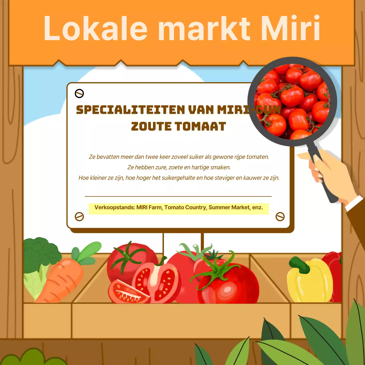 Promoot je oranje en bruine boerenmarkt