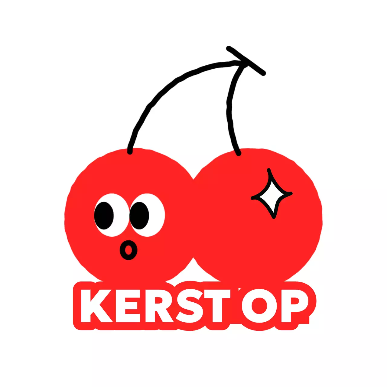 Kitscherig ontwerp met schattige fruitfiguren en grappige zinnen