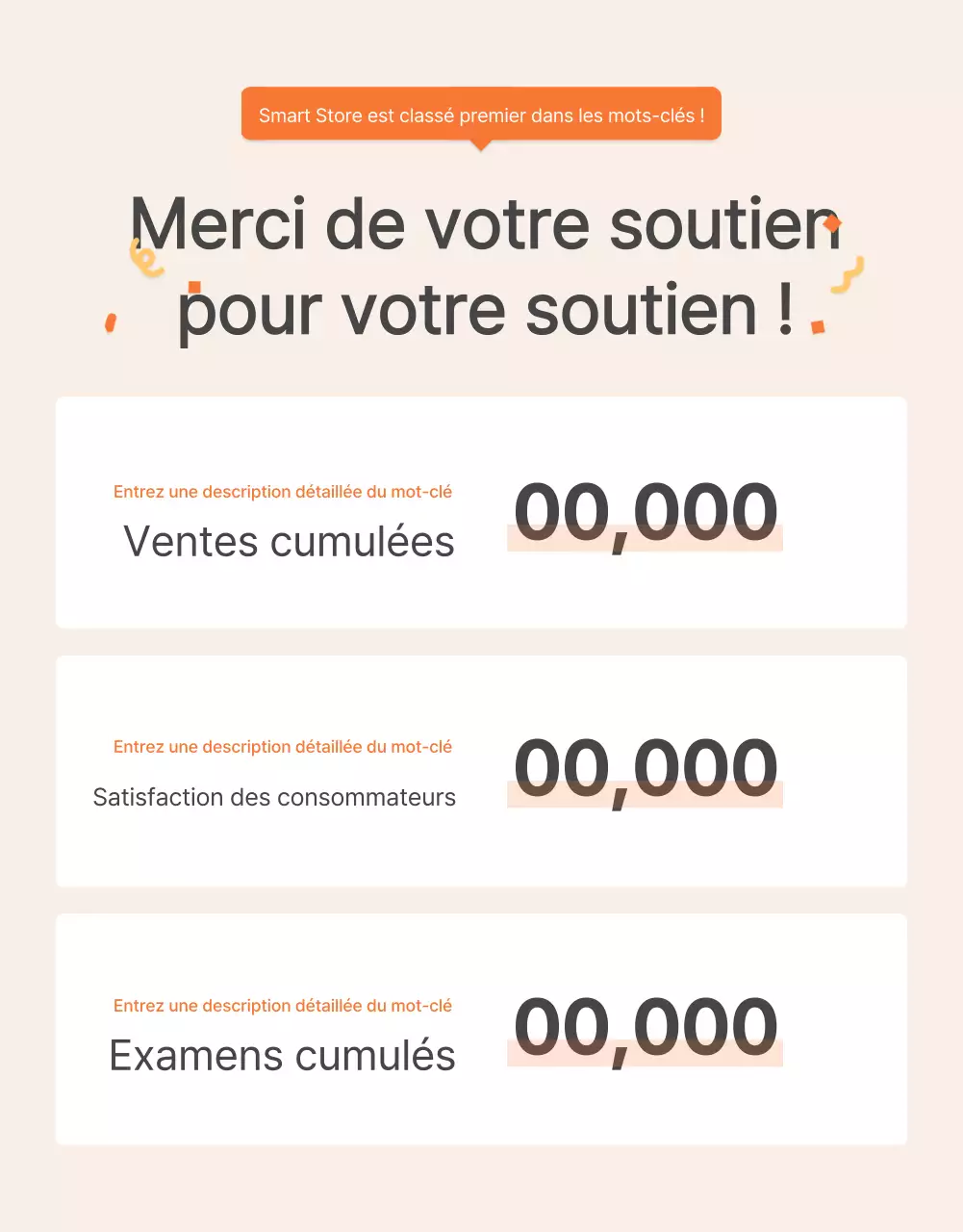 Promouvoir la page d'introduction du kit alimentaire de base orange et ivoire