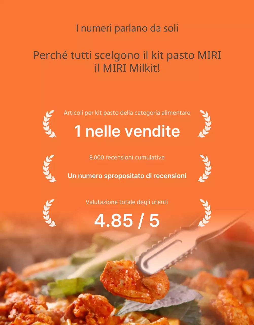 Promuovere la pagina introduttiva del kit pasto base arancione e avorio