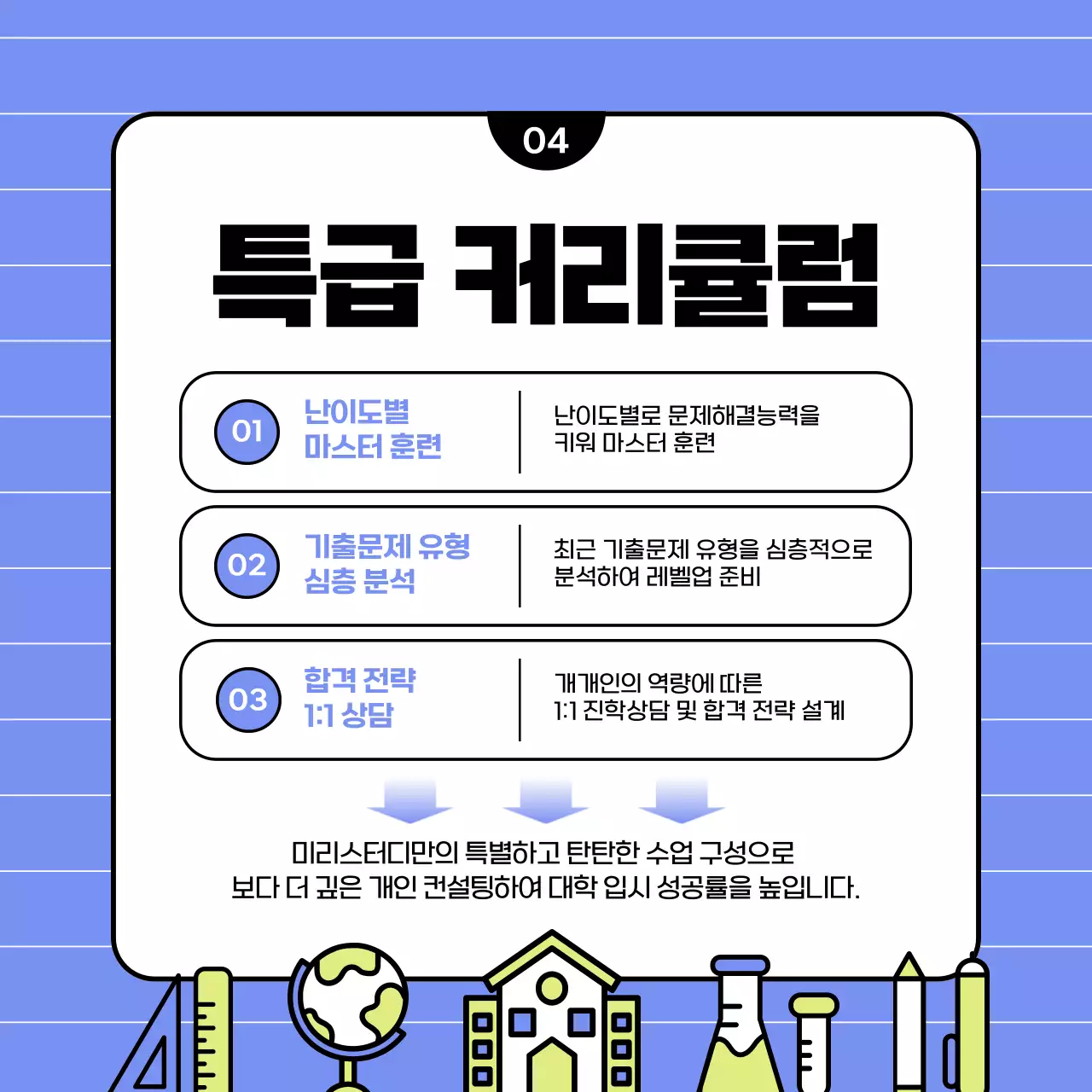 연두색과 하늘색의 아기자기한 학원 소개서