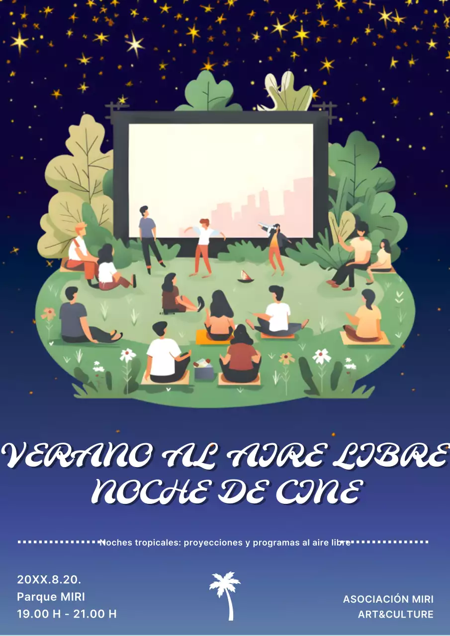 Promover proyecciones al aire libre de las discotecas tropicales de moda en azul marino