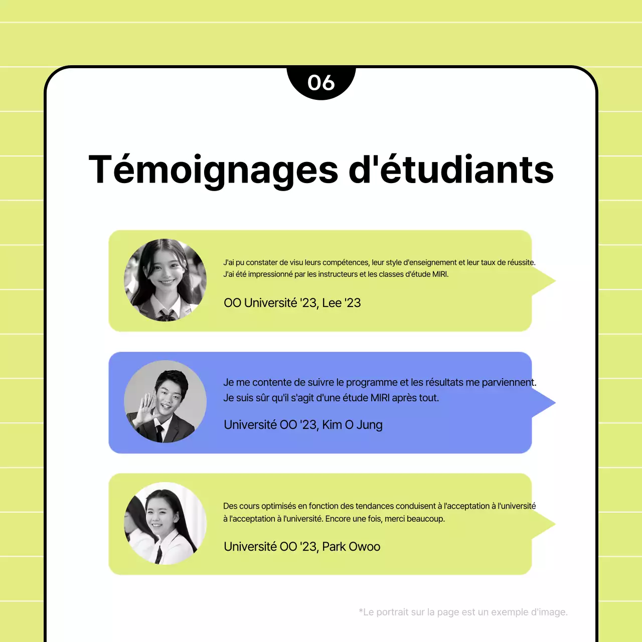 Un joli prospectus d'école en chartreuse et bleu clair