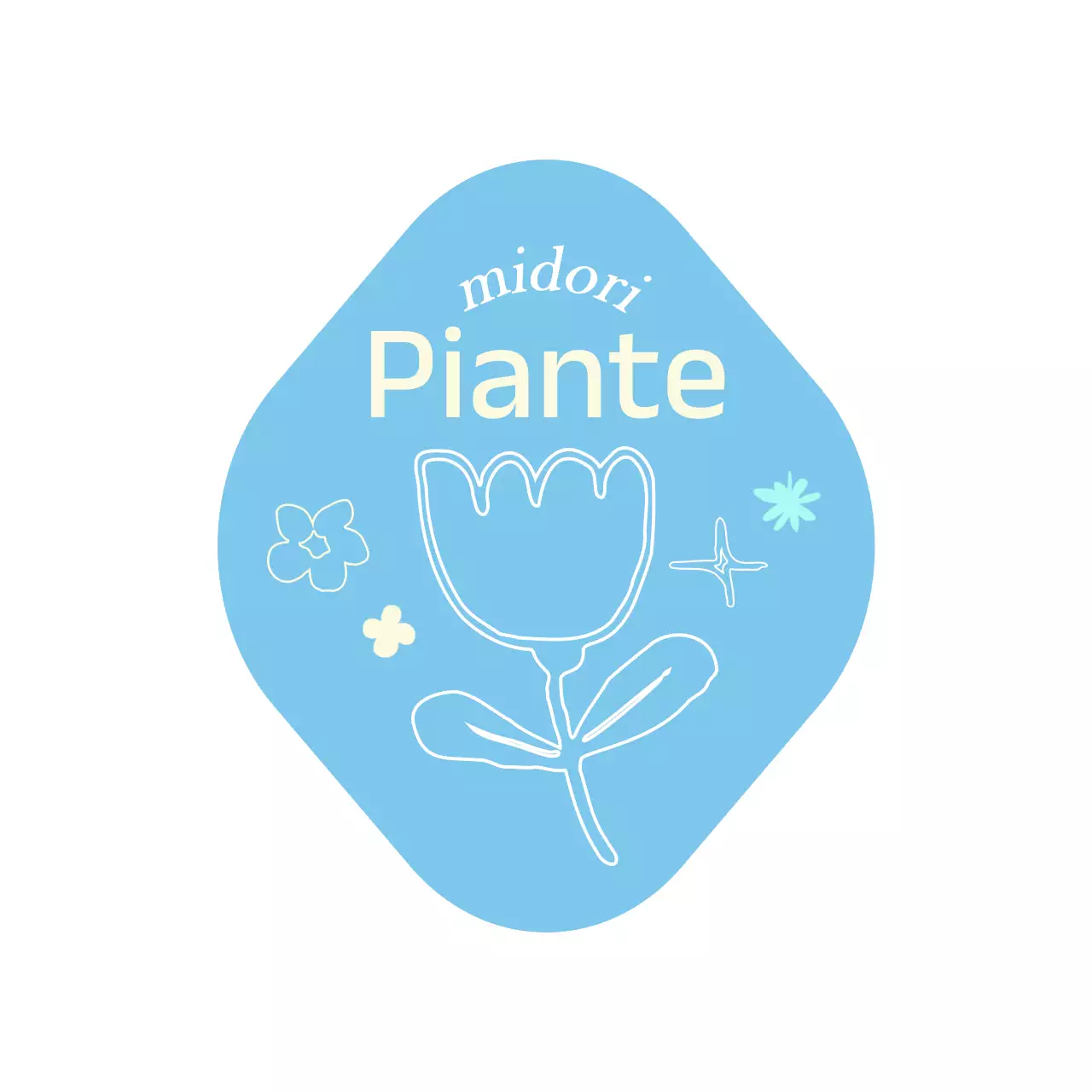 Sentimentale giardino botanico fiore illustrazione merce in giallo e blu chiaro