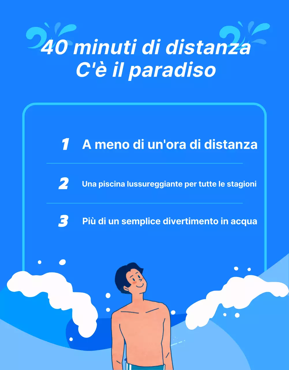 Promuovere il parco acquatico di un hotel di tendenza in blu