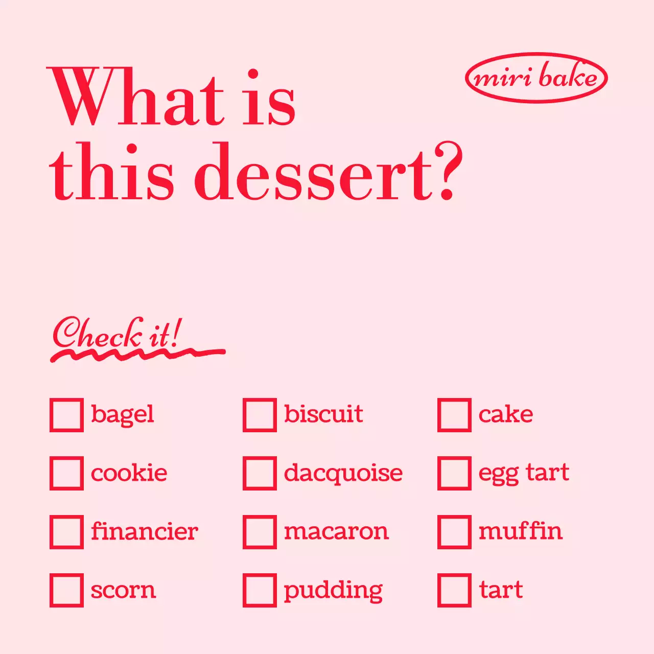 파스텔 배경의 디저트 보관 안내