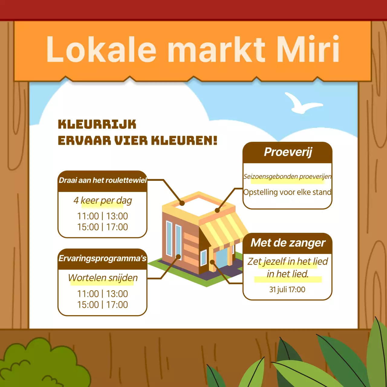 Promoot je oranje en bruine boerenmarkt