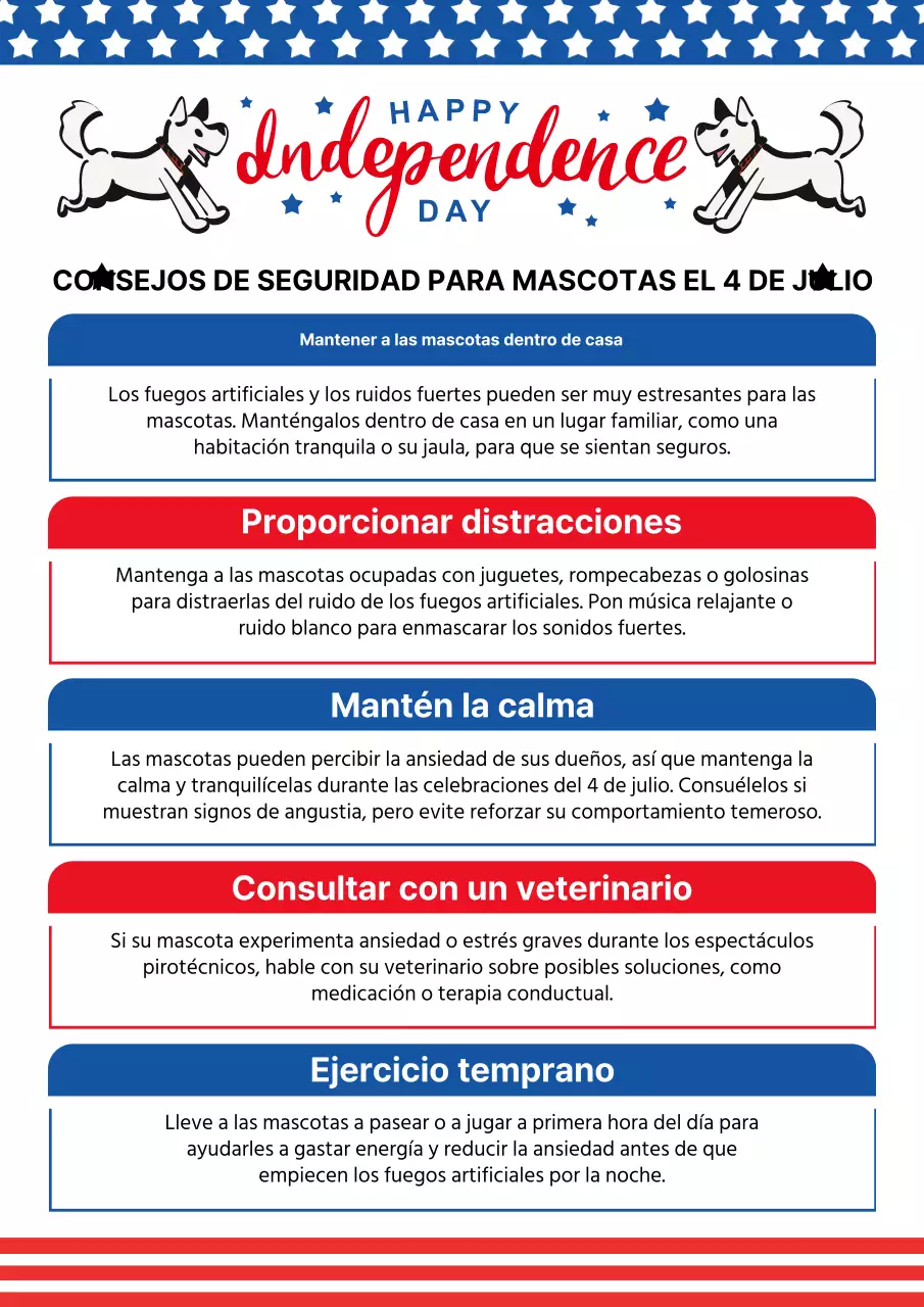 Consejos sencillos para mascotas en rojo y azul