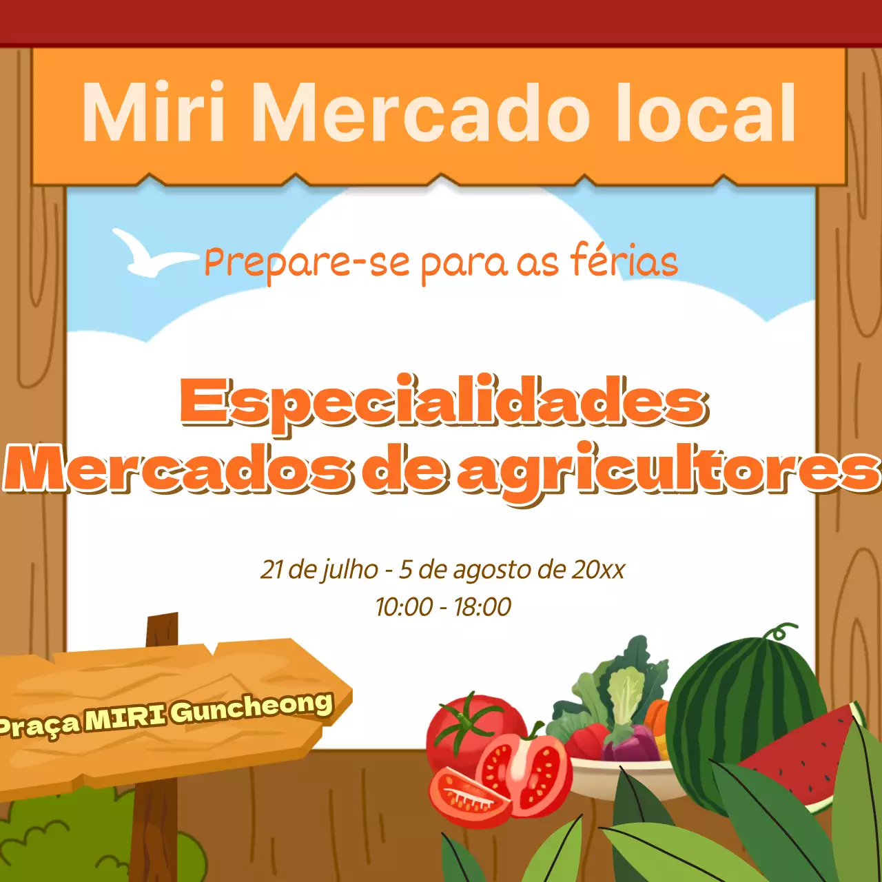 Promover o seu mercado de agricultores laranja e castanho