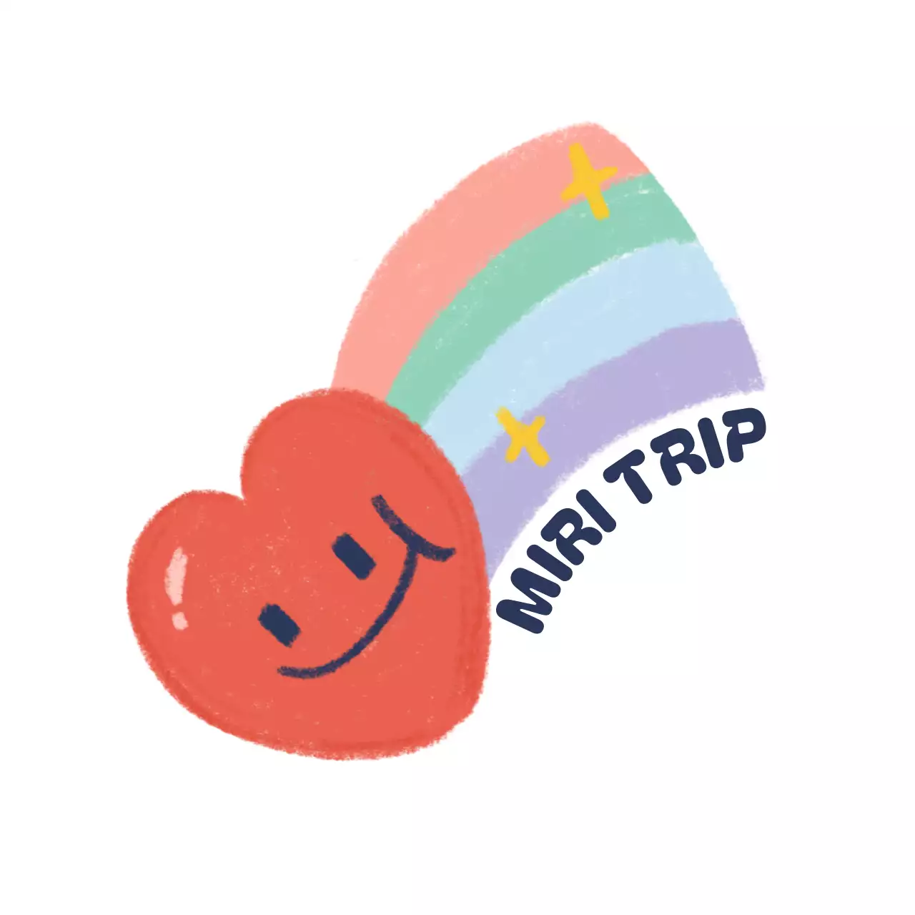 様々な色の虹のイラストがコンセプトの旅行会社グッズ