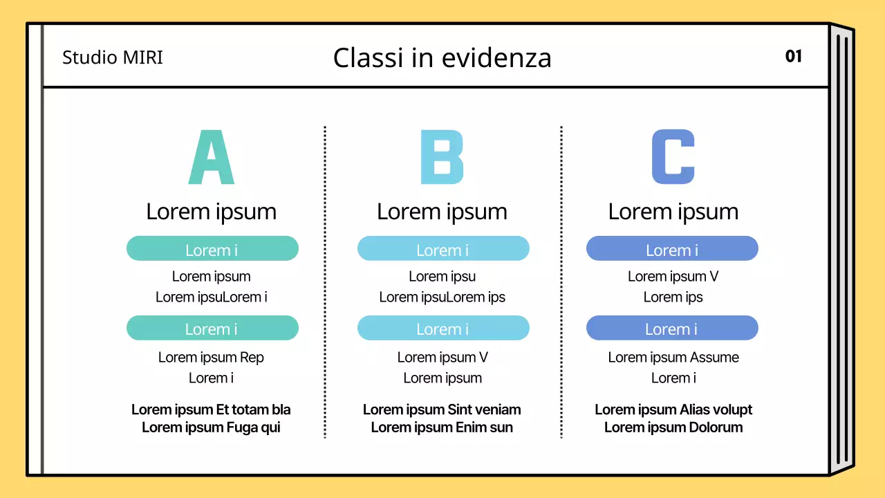 Un semplice programma di lezioni per le vacanze estive in giallo e blu