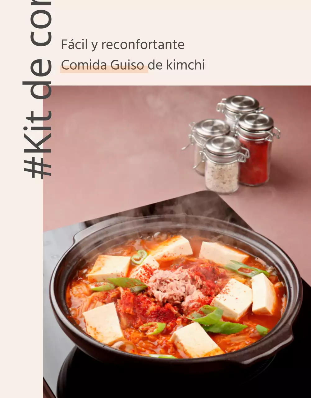 Promover diseños fotográficos de alimentos básicos en naranja y marfil