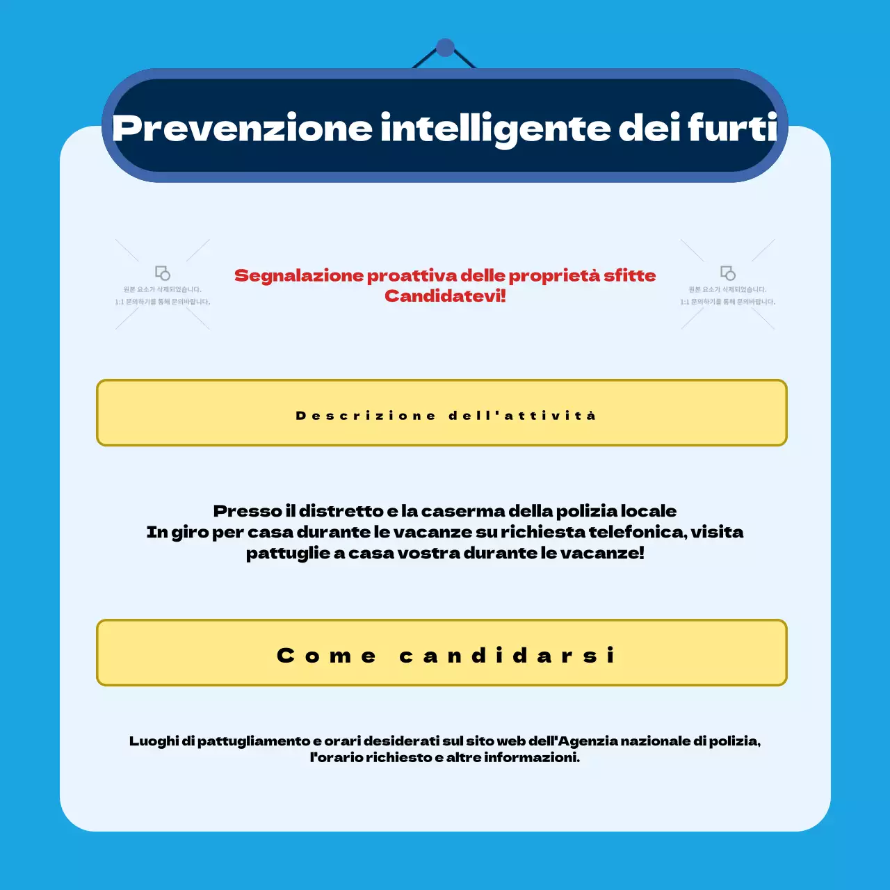 Consigli di sicurezza per le vacanze evidenziati in blu