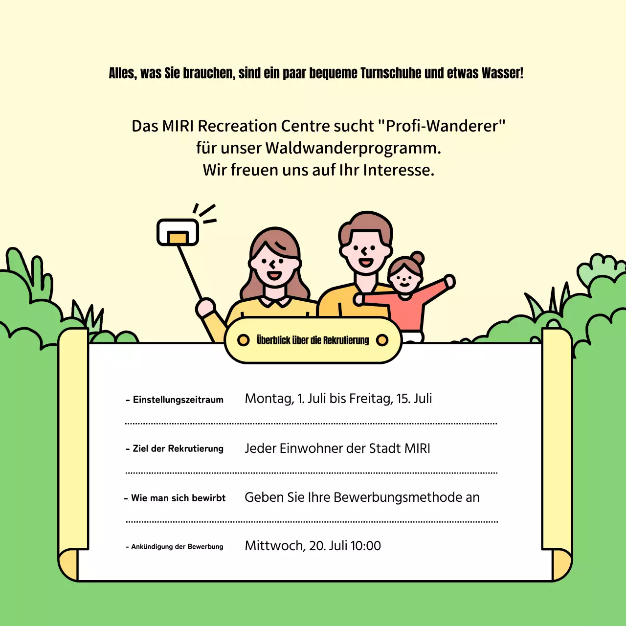 Förderung der gelben und grünen Heilwanderung