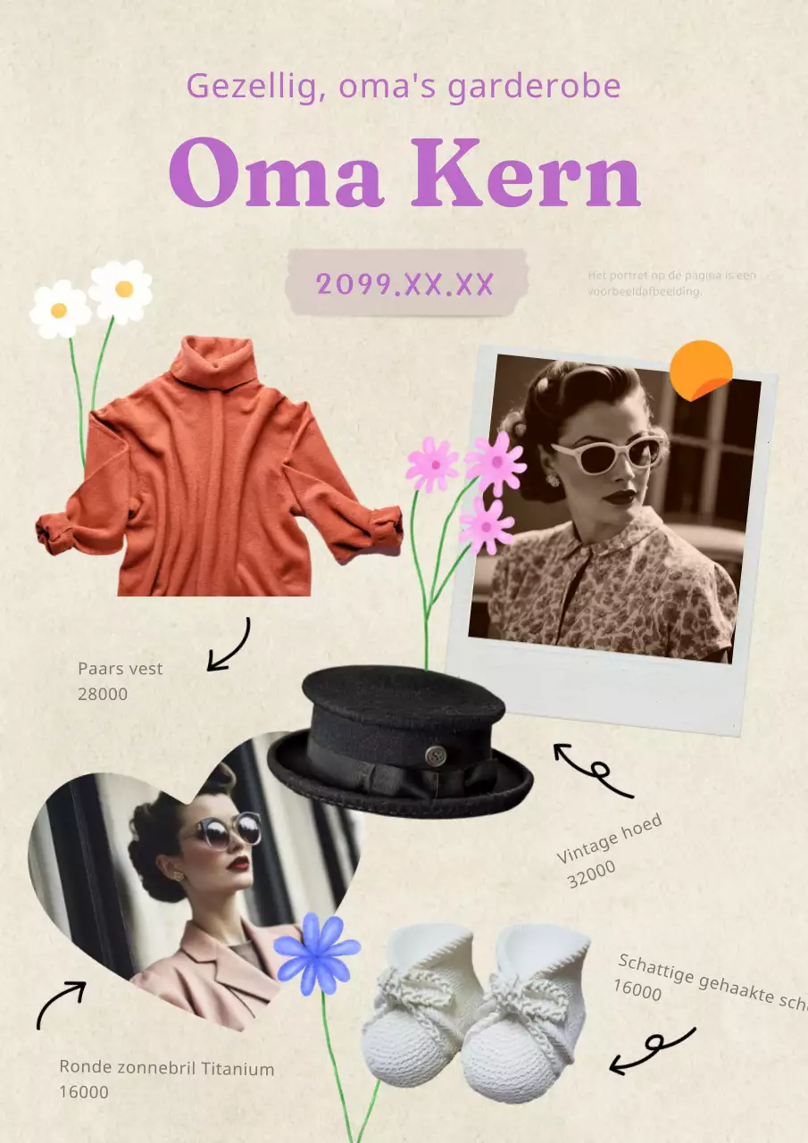 Promoot een vintage, gezellige outfit in beige