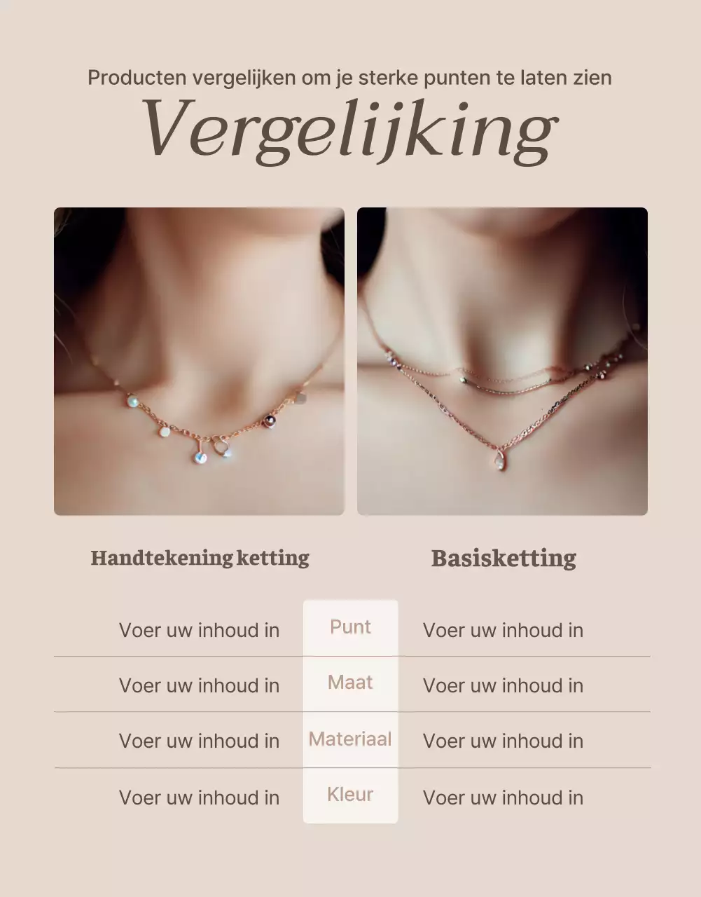 Promoot uw pagina met juwelencheckpoints in bruin en beige