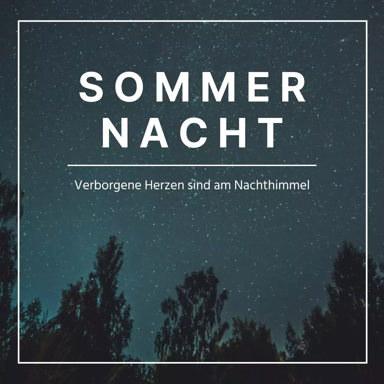 Ein modernes Sommernachtsfest in schwarzer und weißer Post