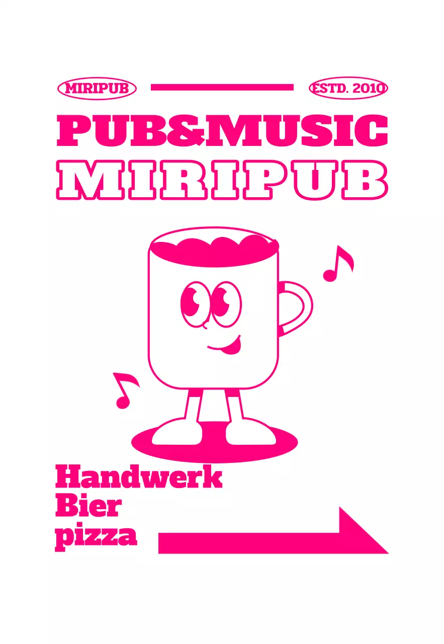 Retro-Beschilderung mit Bierkrugfiguren