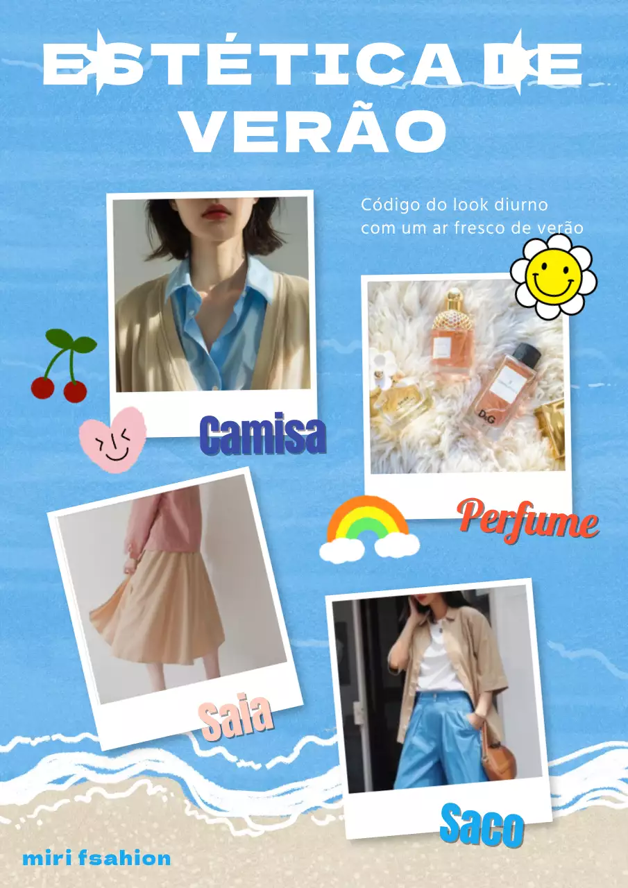 Promover um conjunto kitsch de verão em azul claro
