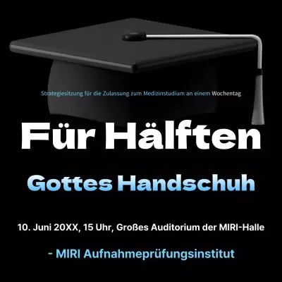 Förderung einer einfachen, hellblau-schwarzen Informationsveranstaltung über die Zulassung zum Medizinstudium