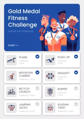 Blue Modern Fitness Guide Poster