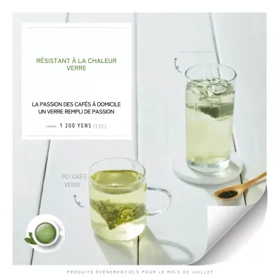 Promouvoir la verrerie simple en jaune-vert et blanc