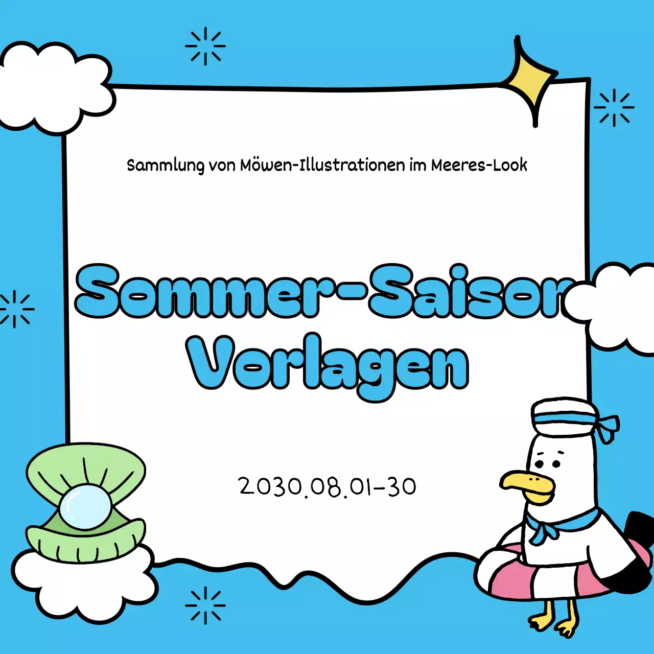 Eine Sammlung hübscher Sommertitel in Gelb und Hellblau