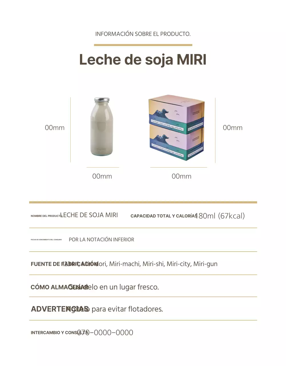 Promoción de la leche de soja en un estilo moderno en beige y caqui